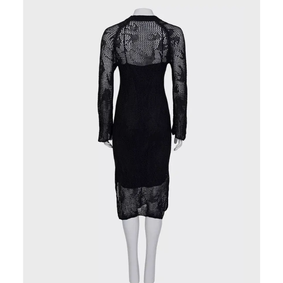 Alexander McQueen McQ Knitted Linen Dress - Size S Pre-owned Black Linen Good - Inside View