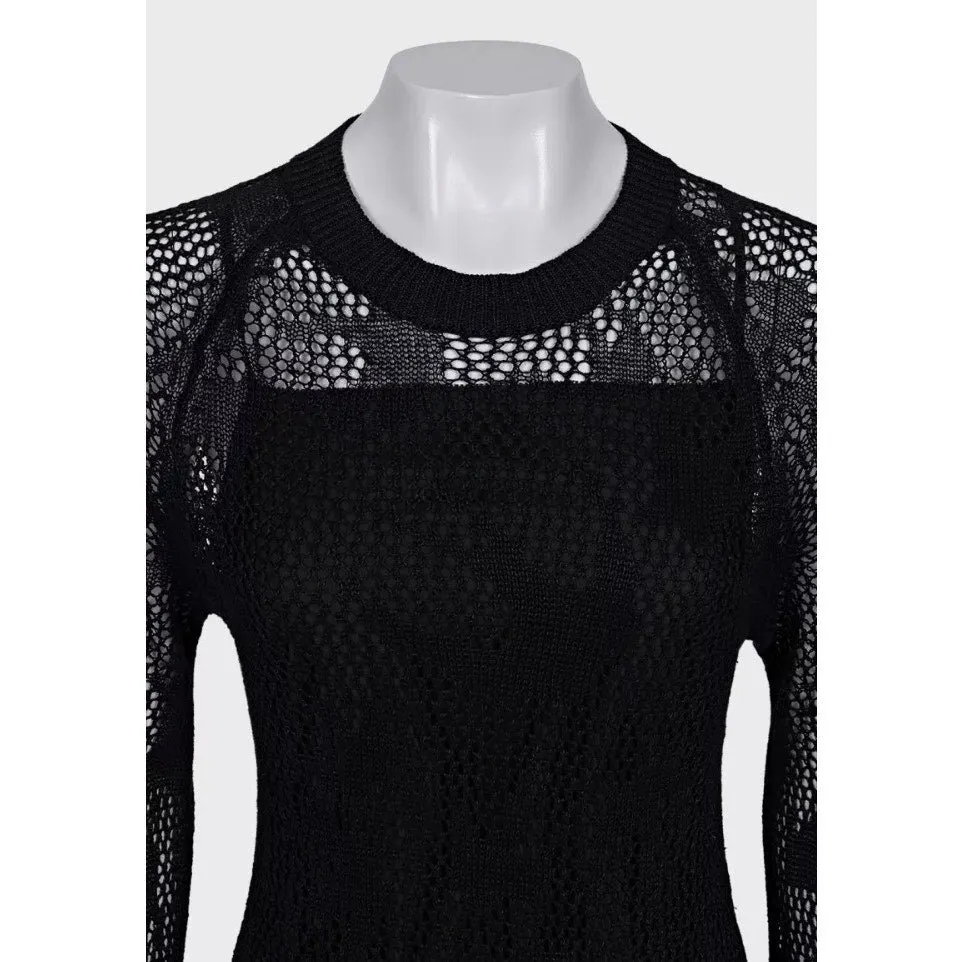 Alexander McQueen McQ Knitted Linen Dress - Size S Pre-owned Black Linen Good - Model View