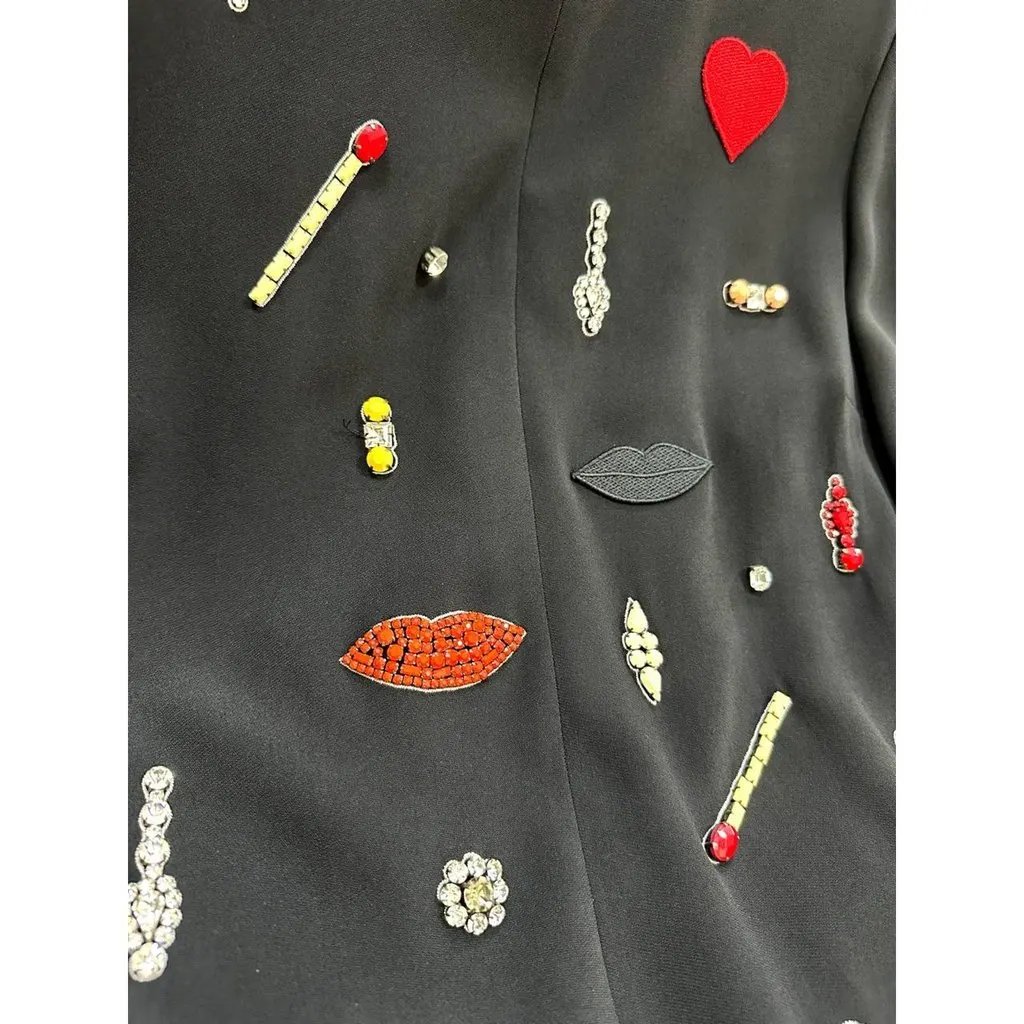 Stella McCartney Embroided Blouse Top Sz.42 Pre-owned Black Good - Inside View