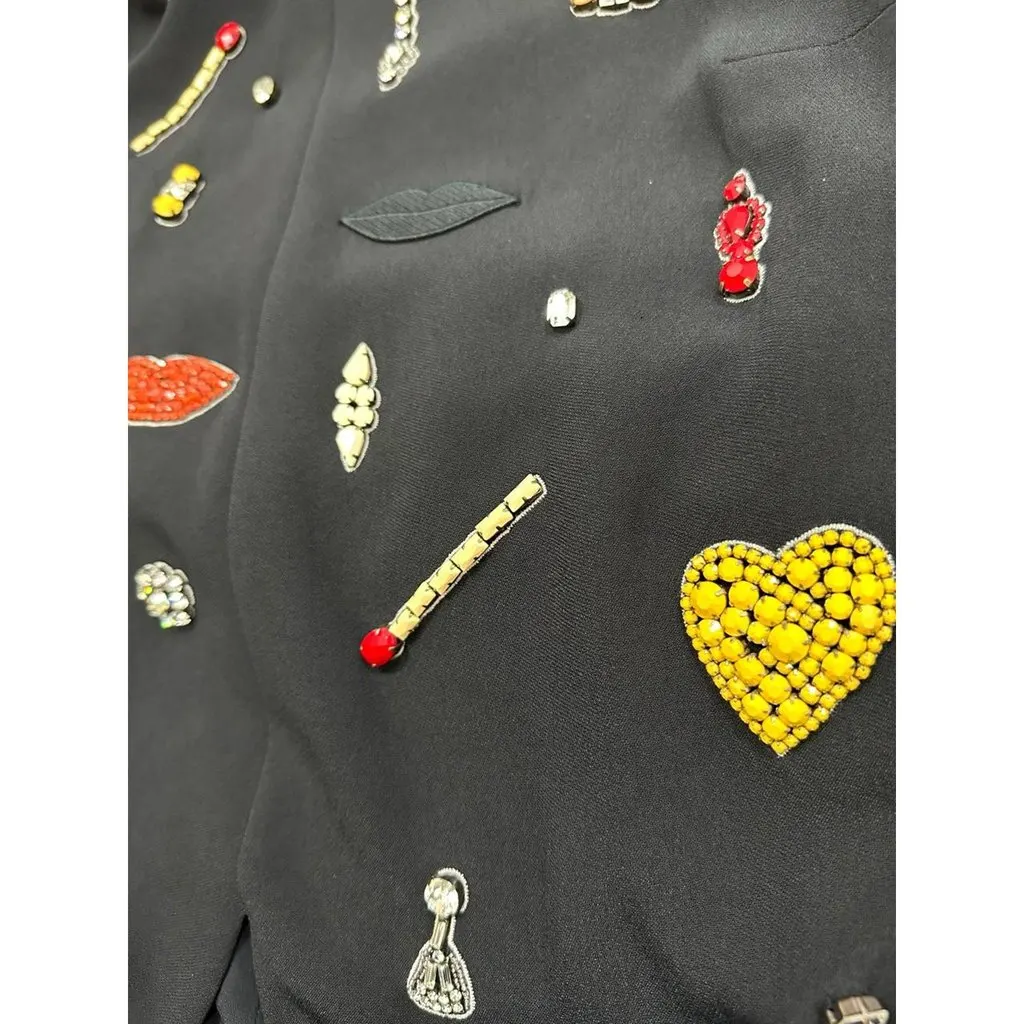 Stella McCartney Embroided Blouse Top Sz.42 Pre-owned Black Good - Model View