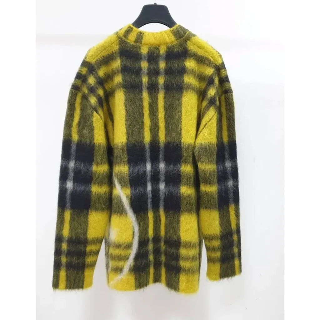 Dior Christian Dior 2022 Runway Plaid Mohair Sweater - Sz 36 Pre-owned Red Good - Inside View