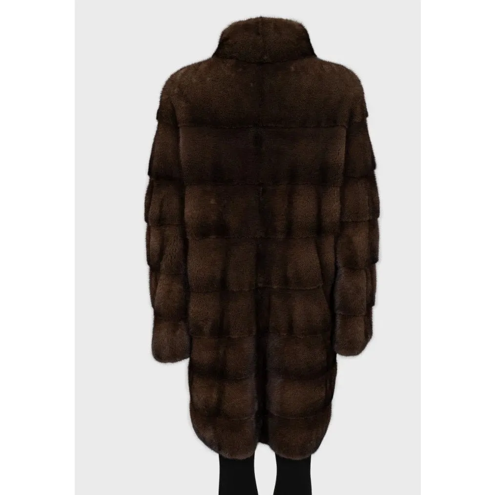 Unsigned Manzari Brown  Coat  Sz.46/ XXL Pre-owned Brown Good - Inside View