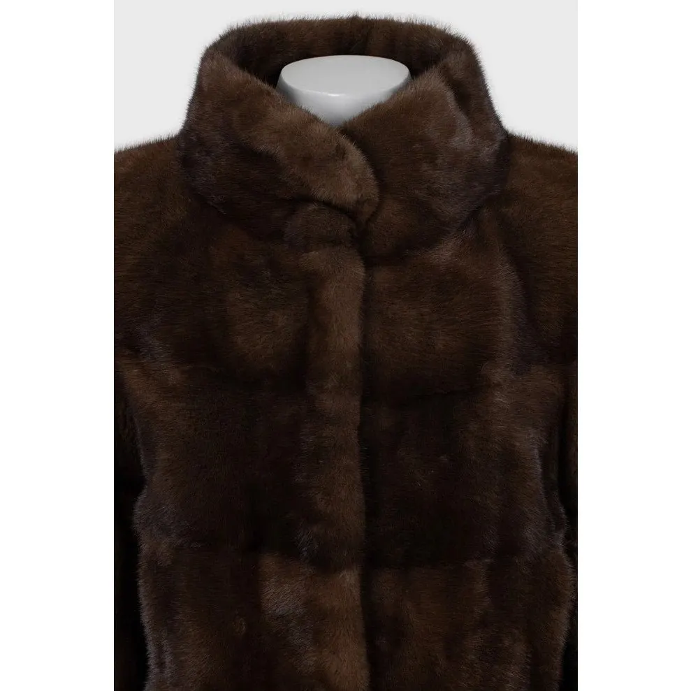 Unsigned Manzari Brown  Coat  Sz.46/ XXL Pre-owned Brown Good - Model View