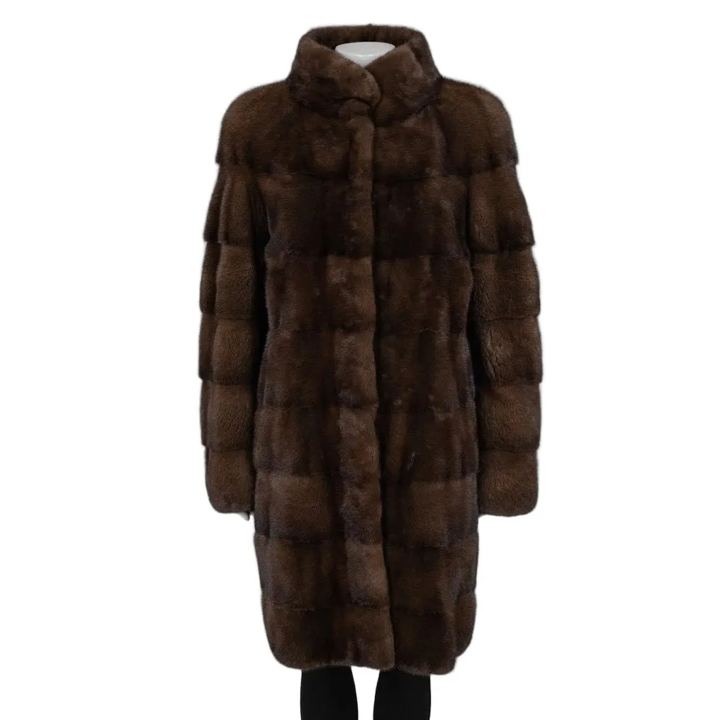 Unsigned Manzari Brown Coat Sz.46/ XXL Pre-owned Brown Good - Front View
