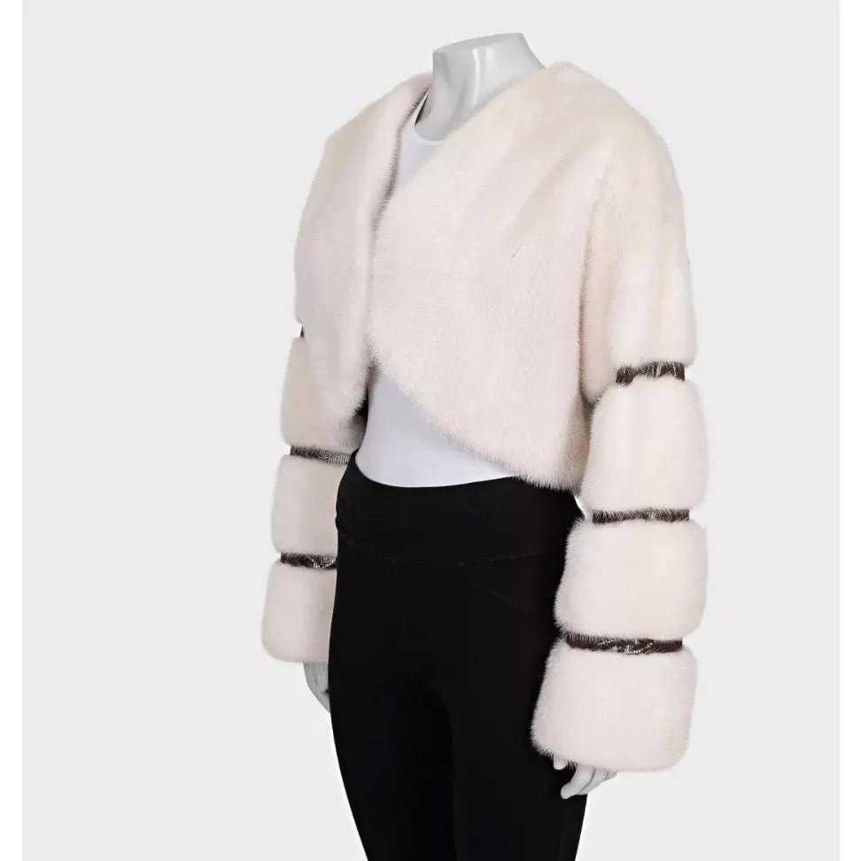 ZILLI White Cropped Jacket IT40 | S Pre-owned White Good - Back View
