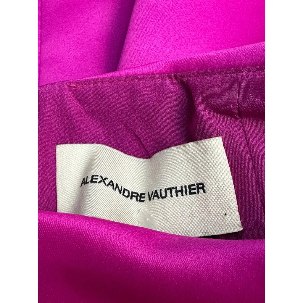 Alexandre Vauthier Satin Fuchsia Mini Skirt Sz.38 Red Satin Good - Box View