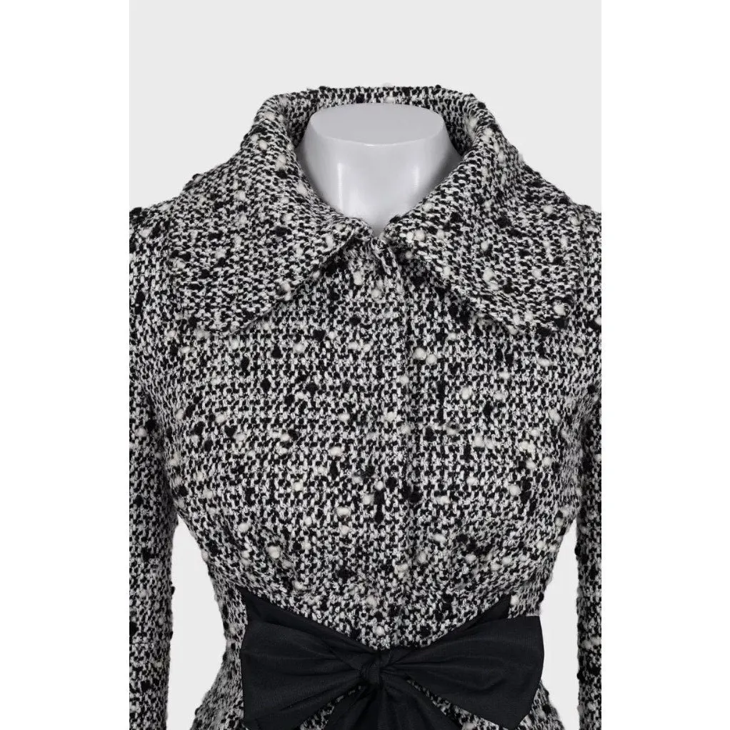 Giambattista Valli Black & White Cropped Wool Coat Sz.40L Pre-owned Black Wool Good - Model View