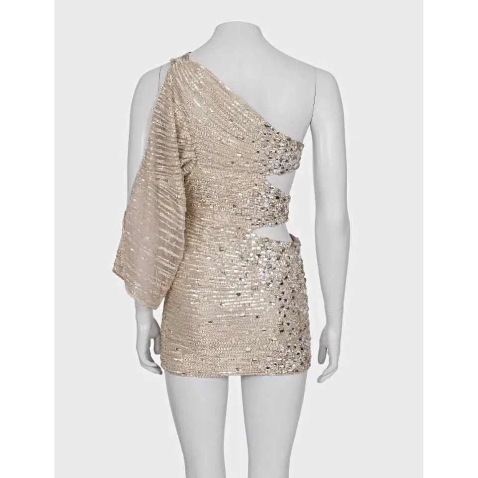 Zuhair murad Silver Beaded Cocktail Dress - Size S Pre-owned Silver Silk Good - Inside View