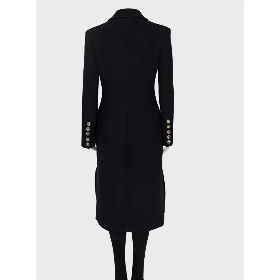 Khaite Black Wool Coat - US 4 / S Pre-owned Black Wool Good - Inside View