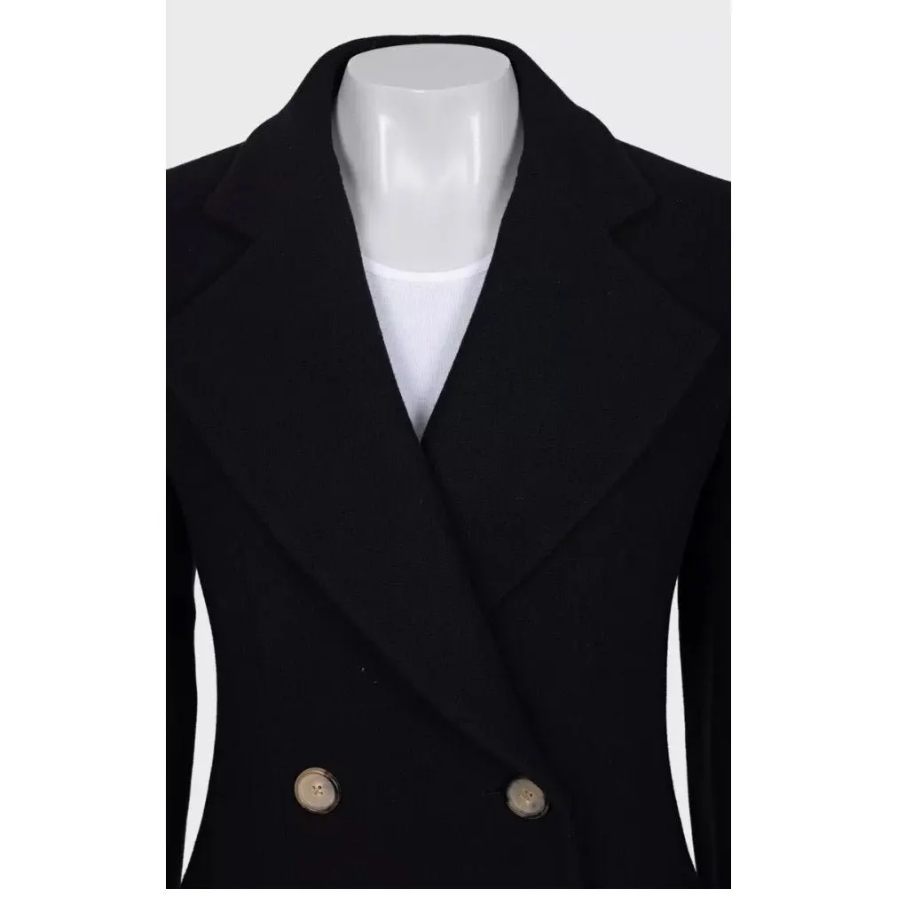 Khaite Black Wool Coat - US 4 / S Pre-owned Black Wool Good - Model View