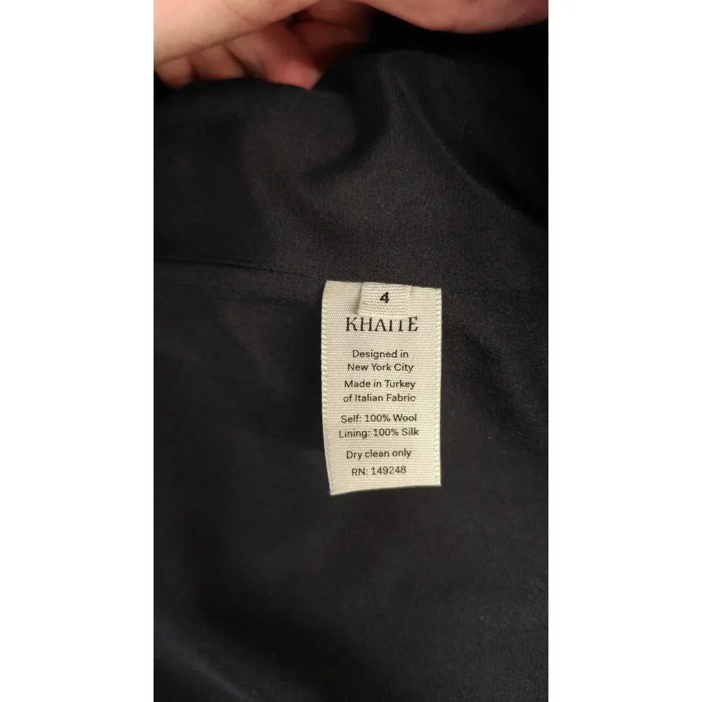 Khaite Black Wool Coat - US 4 / S Pre-owned Black Wool Good - Box View