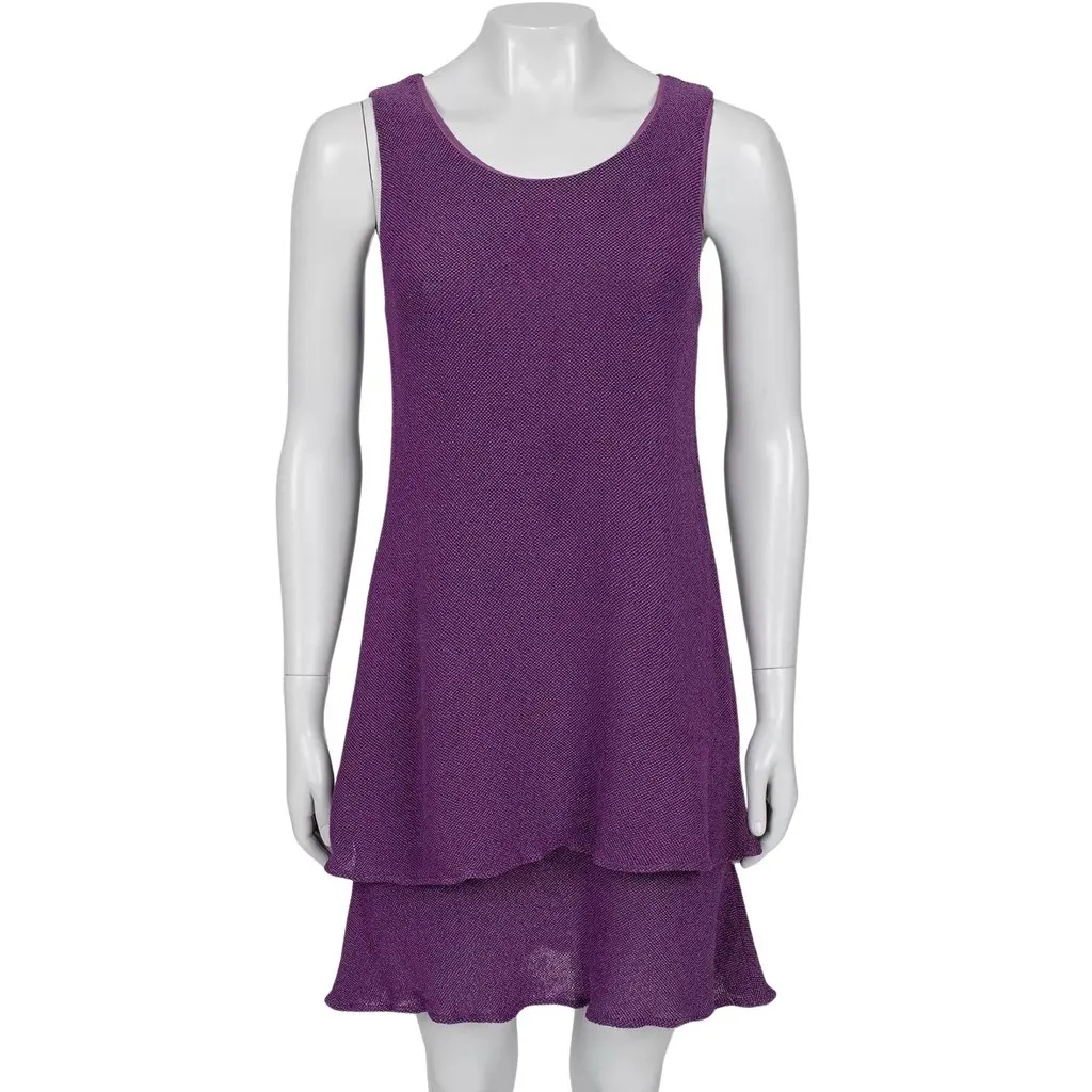 Chanel Vintage Chanel Purple A-Line Dress - Size M Pre-owned Purple Good - Front View