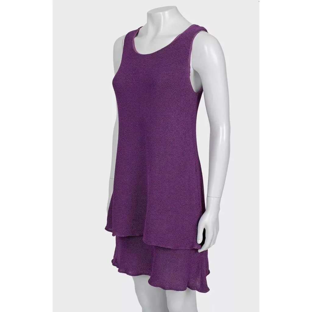 Chanel Vintage Chanel Purple A-Line Dress - Size M Pre-owned Purple Good - Back View