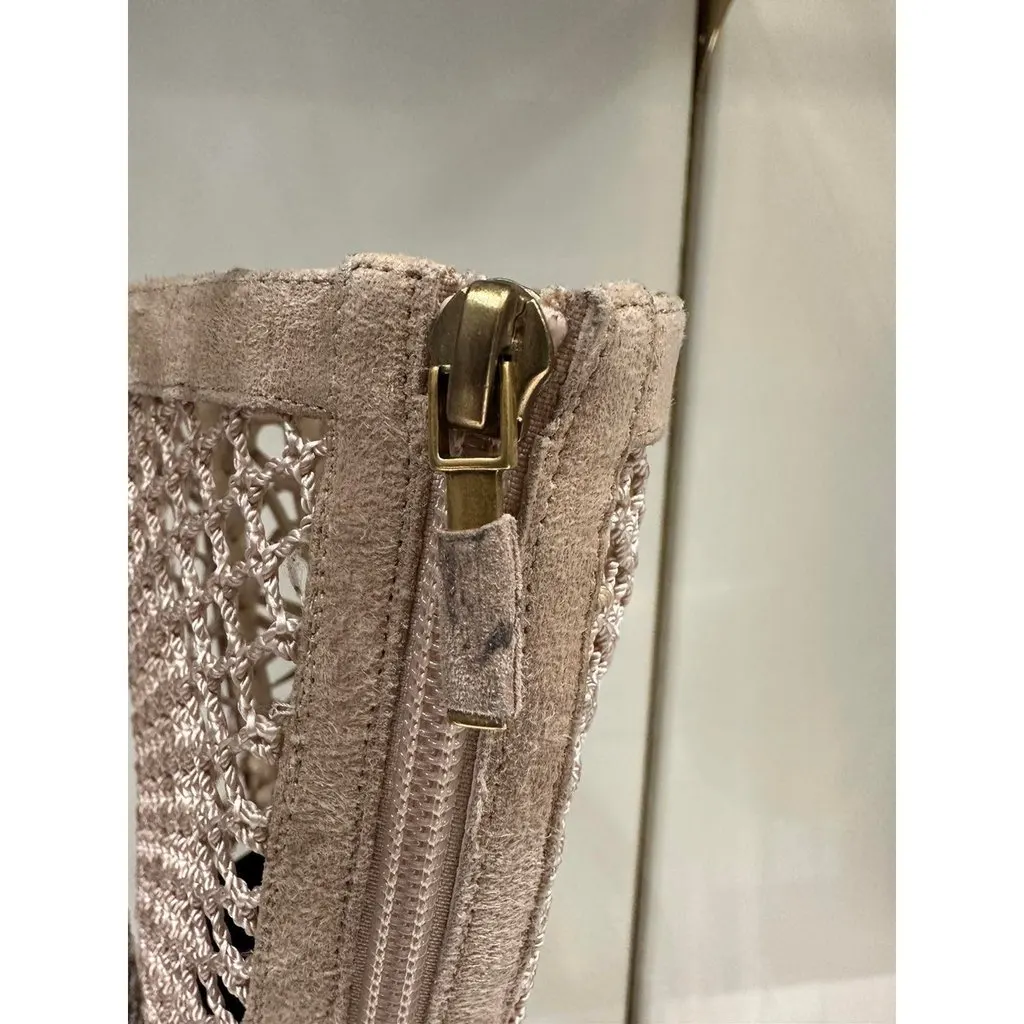 Dior Christian Dior Beige Resille Naughtily-D Lace-Up Over-The-Knee Boots - Size 40 Pre-owned Beige Lace Good - Inside View