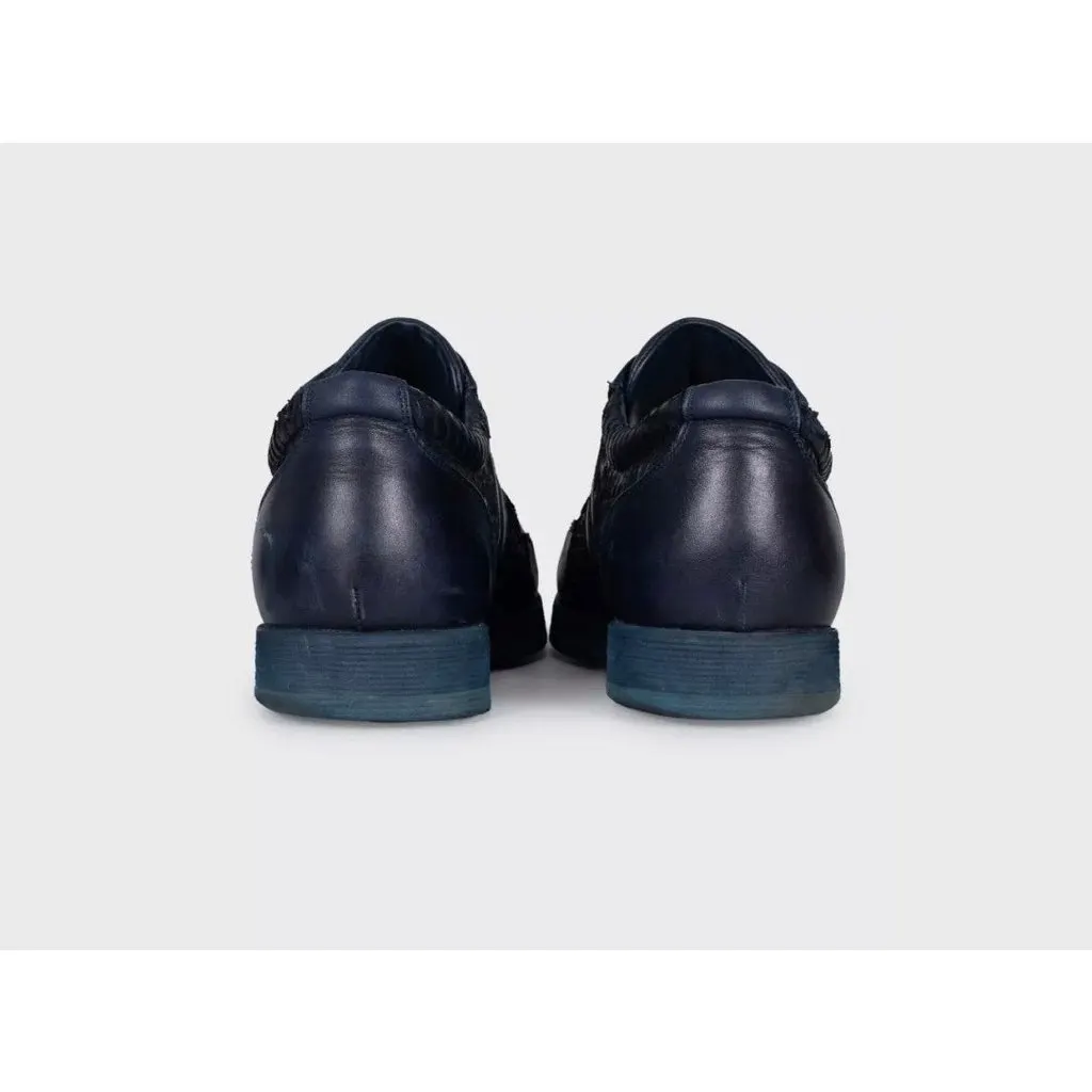 Zilli Blue Lambskin Leather Sneakers EU43.5 Pre-owned Blue Leather Good - Model View