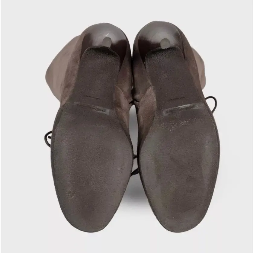 Saint Laurent Graphite Suede Boots - Size 37.5 Pre-owned Grey Suede Good - Box View
