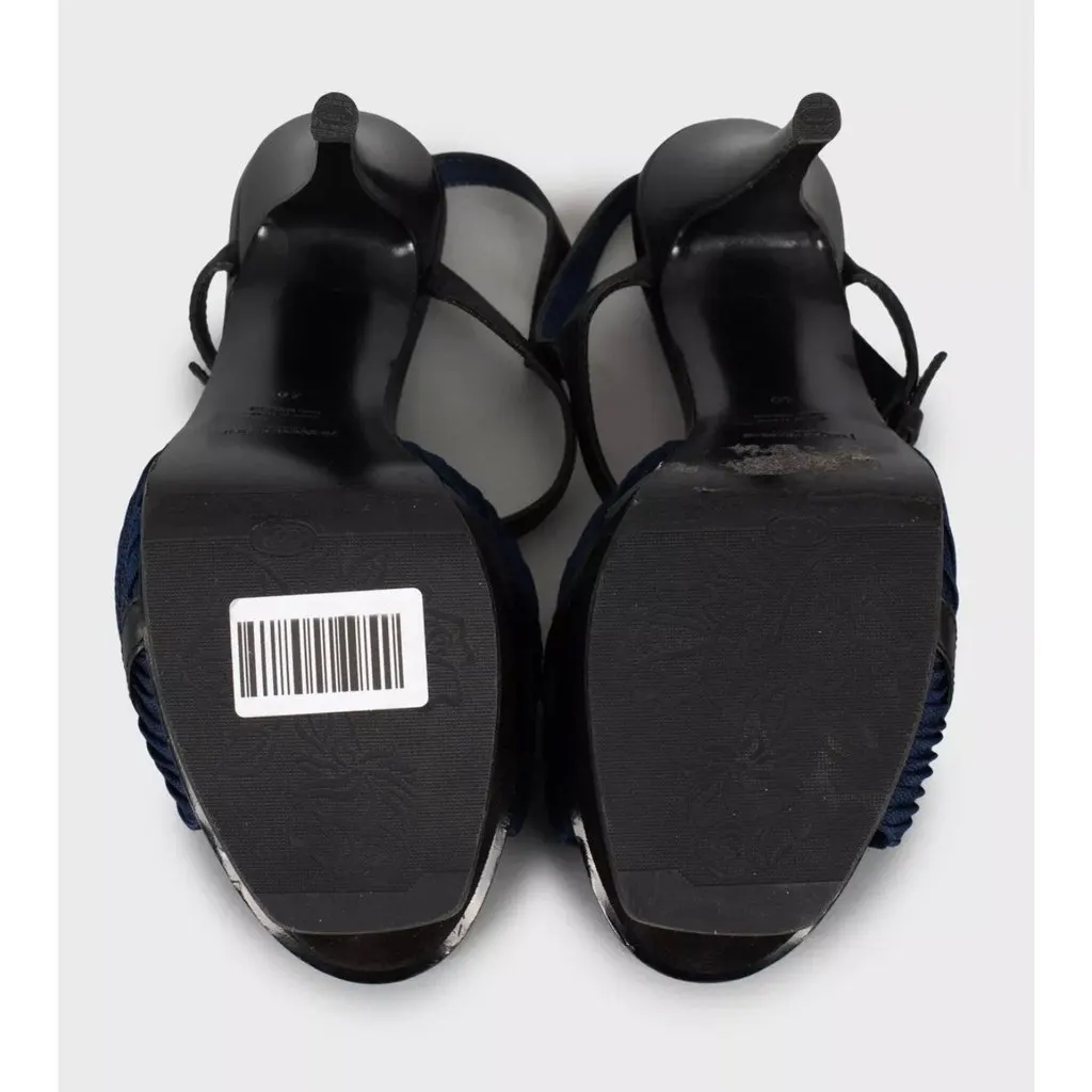 Saint Laurent Tribute Multicolor High Heel Sandals - Size 40 pre-owned Silver Leather Good - Box View