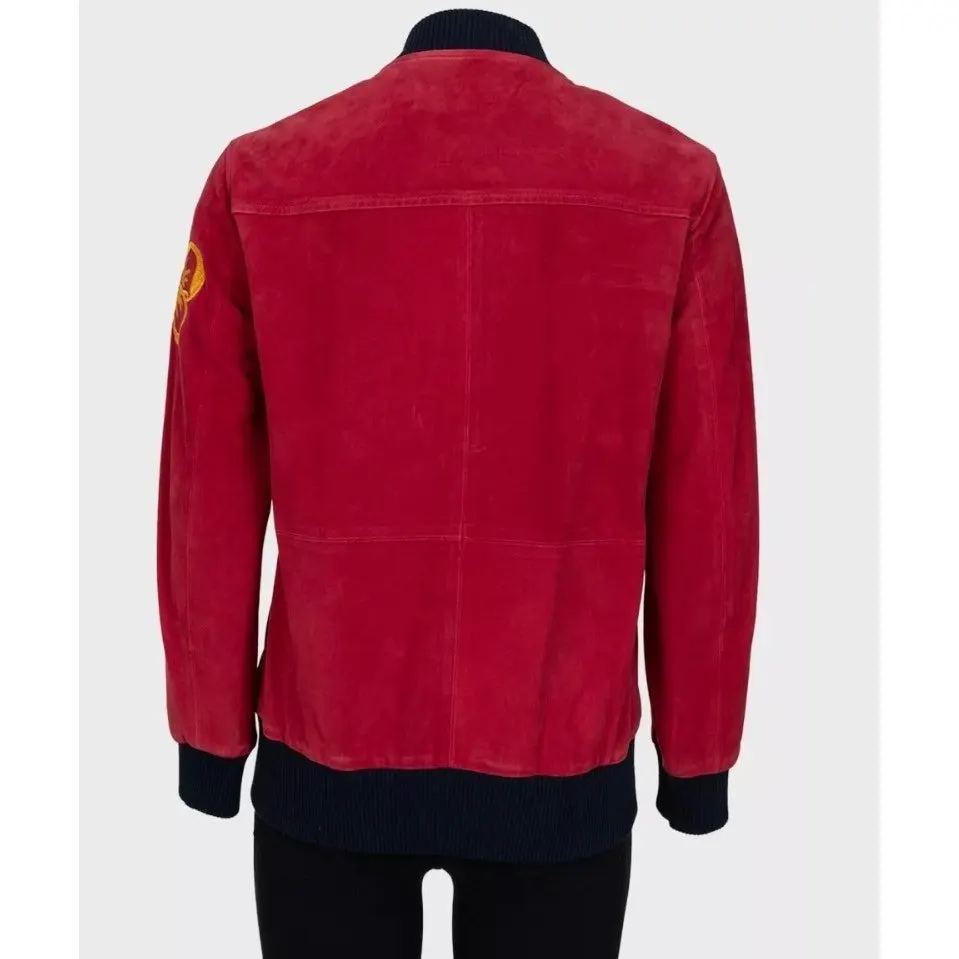 Valentino Spa Red Leather Embroidered Jacket - IT40 / US S pre-owned Red Leather Good - Inside View