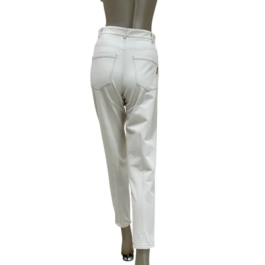 Brunello Cucinelli Ecru Cotton Pants Size 38 Beige Cotton Good - Back View