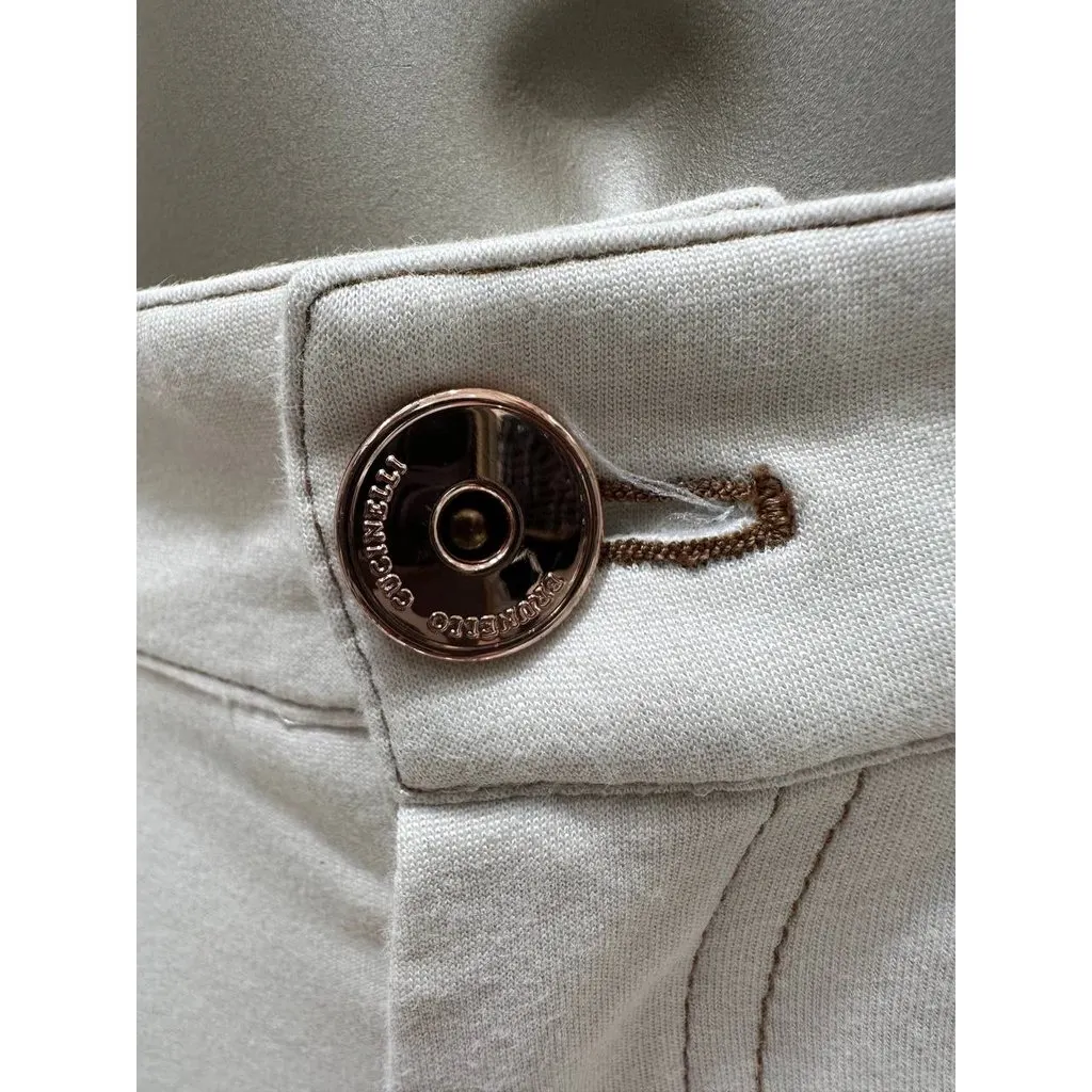 Brunello Cucinelli Ecru Cotton Pants Size 38 Beige Cotton Good - Box View
