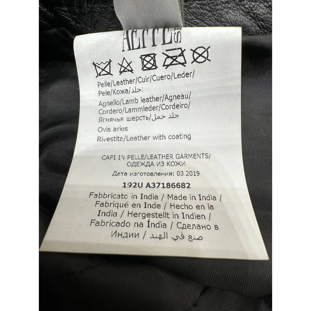Alberta Ferretti Leather Pants - Size 40 Pre-owned Navy Leather Good - Box View