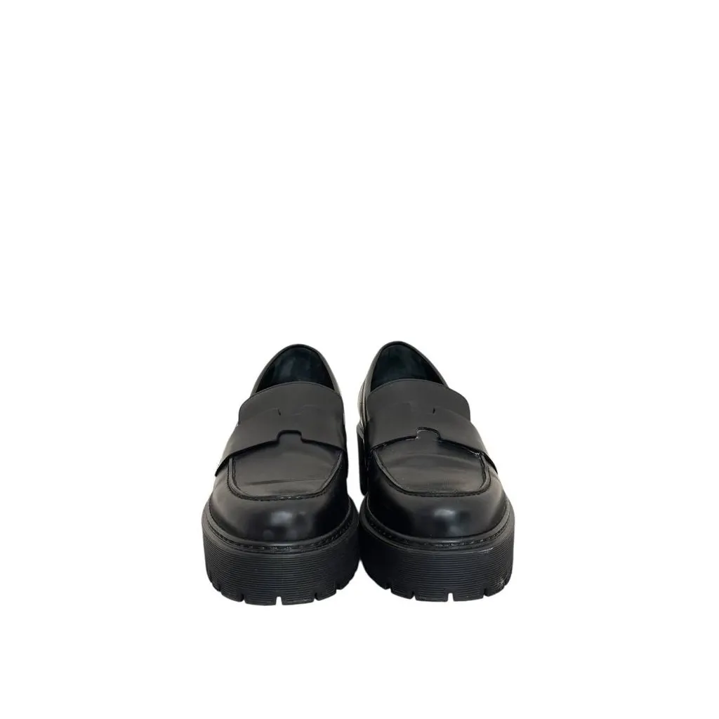 Hermès Elegant Hermes Hitch Loafers - Black Glacéd Calfskin - Size 39 Pre-owned Black Leather Good - Inside View