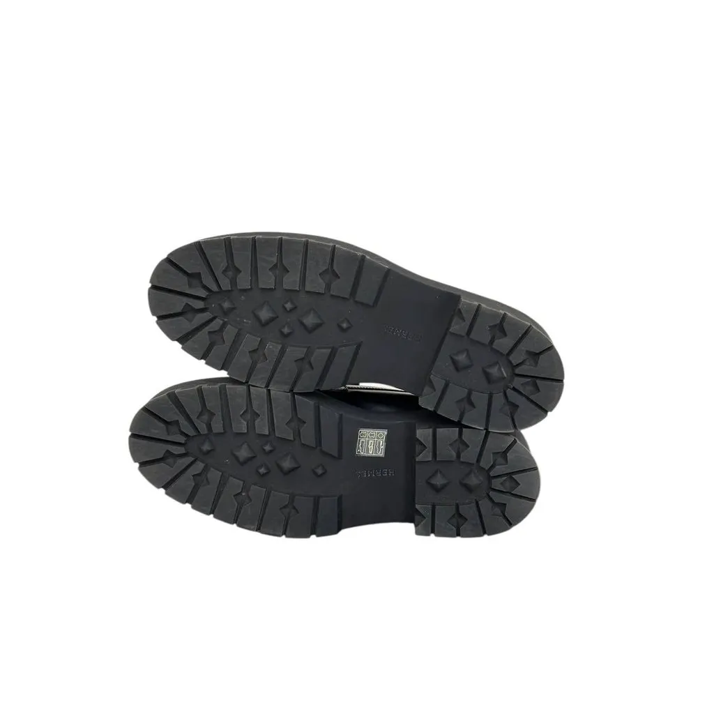 Hermès Elegant Hermes Hitch Loafers - Black Glacéd Calfskin - Size 39 Pre-owned Black Leather Good - Box View