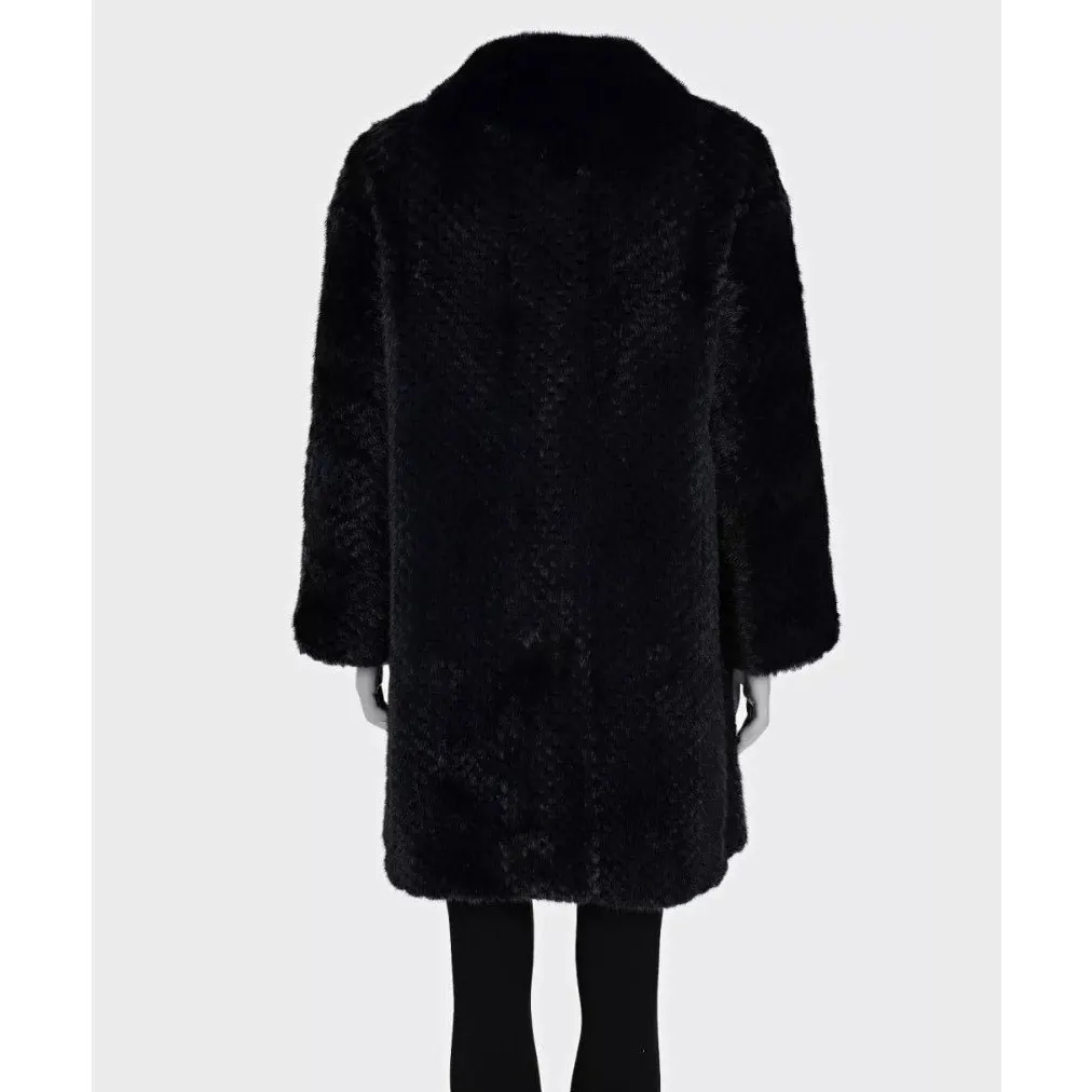 Fendi Blue Coat, Size M Pre-owned Blue Good - Inside View