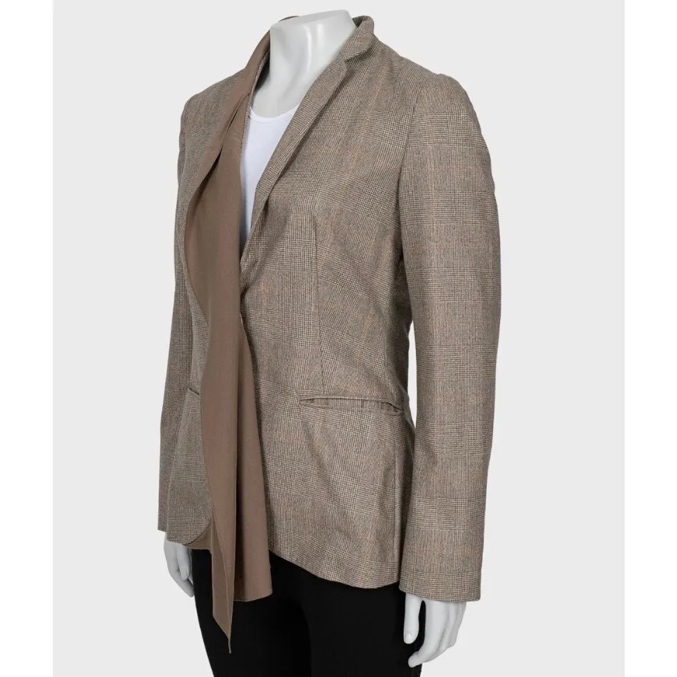Brunello Cucinelli Brown Cashmere Jacket - Size 42 M Pre-owned Brown Wool Good - Back View