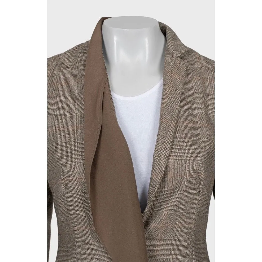 Brunello Cucinelli Brown Cashmere Jacket - Size 42 M Pre-owned Brown Wool Good - Model View