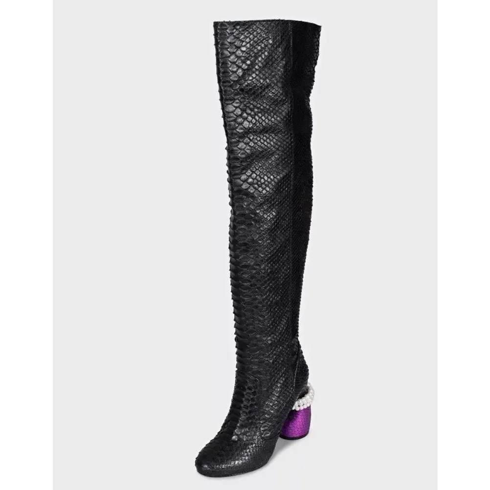 Dries Van Noten Dries Van NotenLambskin Over Knee Boots - EU 38 Pre-owned Black Leather Good - Inside View