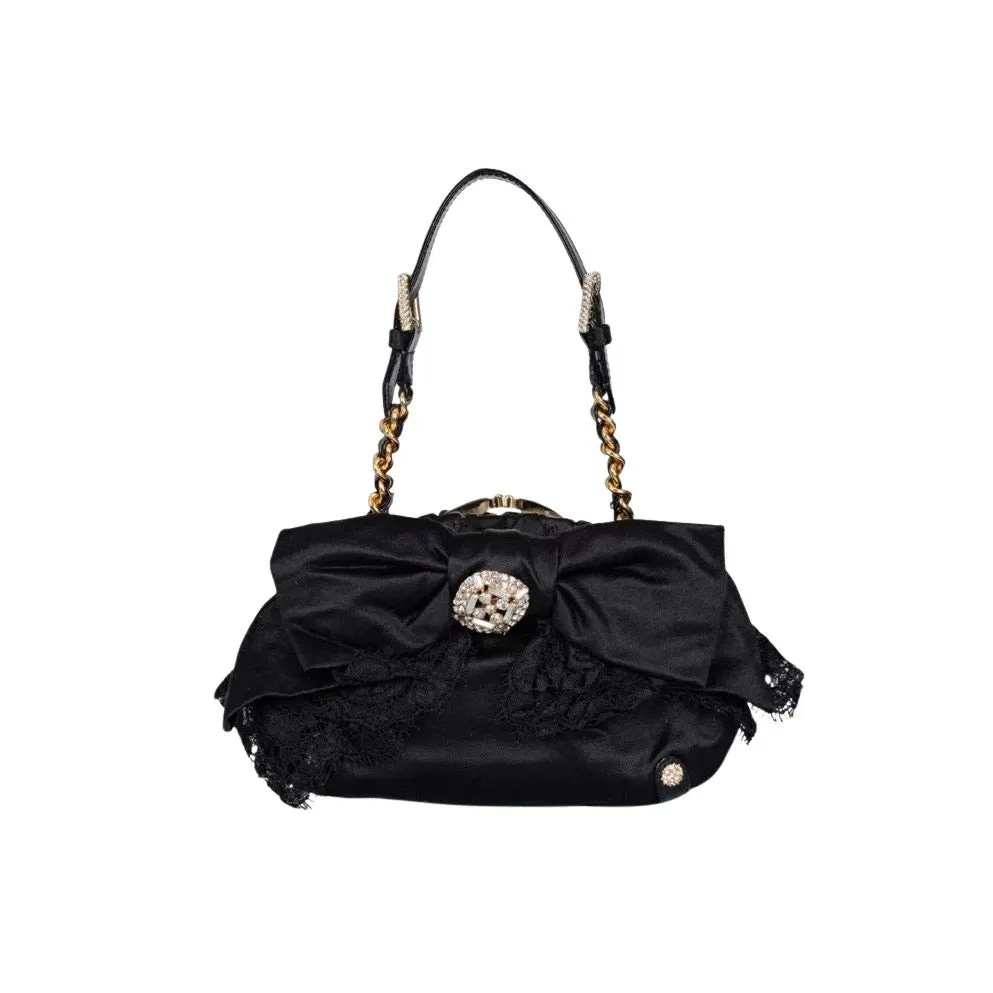 Dolce & Gabbana Black Textile Crystal Clutch Pre-owned Black Good - Front View