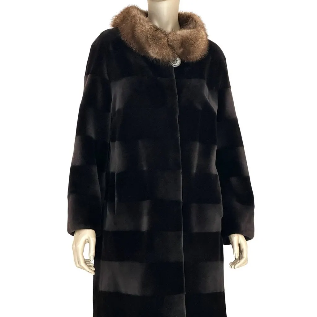Unsigned Diamond Faux Furs Luxury Italian Platinum Coat - Size L Pre-owned Red Good - Back View