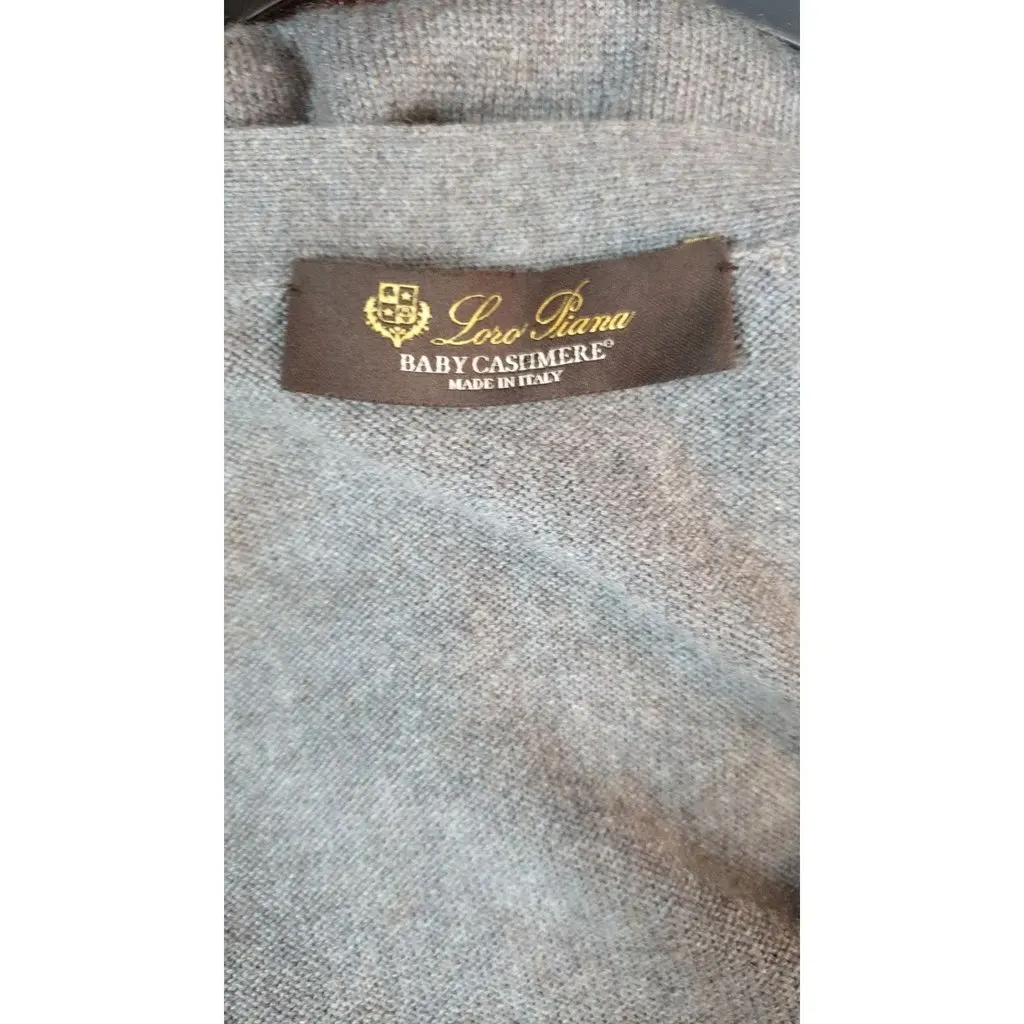 Loro Piana Gray Baby Cashmere Cardigan Sz.42 pre-owned Grey Wool Good - Box View