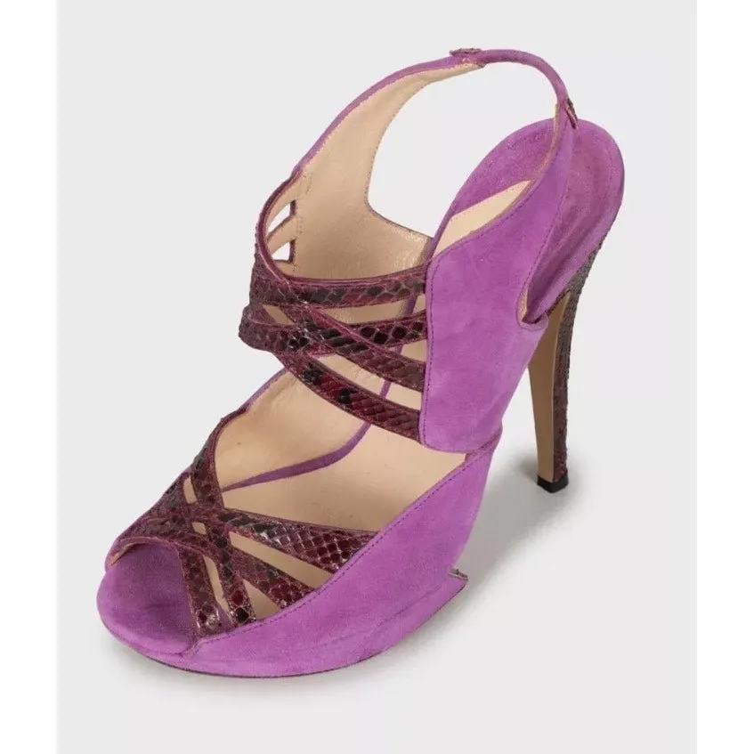 Nicholas Kirkwood Suede & Snakeskin print lambskin Sandals Size 36 Pre-owned MultiColor Suede Good - Inside View