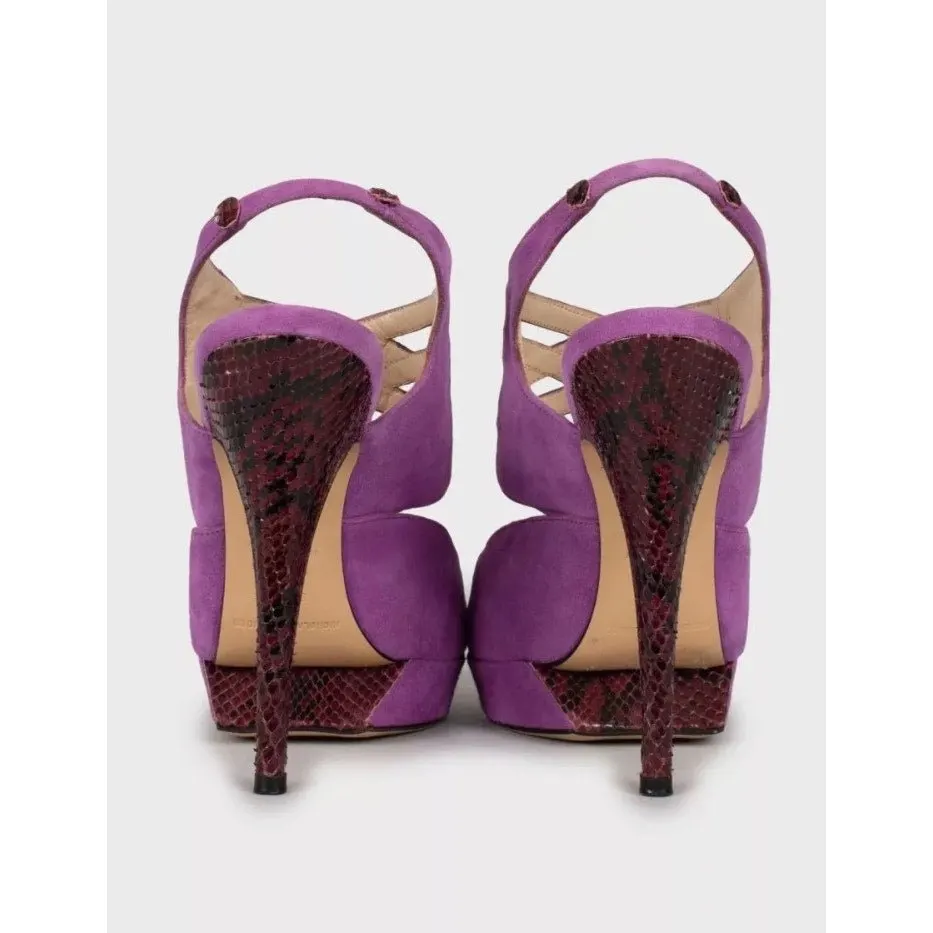 Nicholas Kirkwood Suede & Snakeskin print lambskin Sandals Size 36 Pre-owned MultiColor Suede Good - Model View