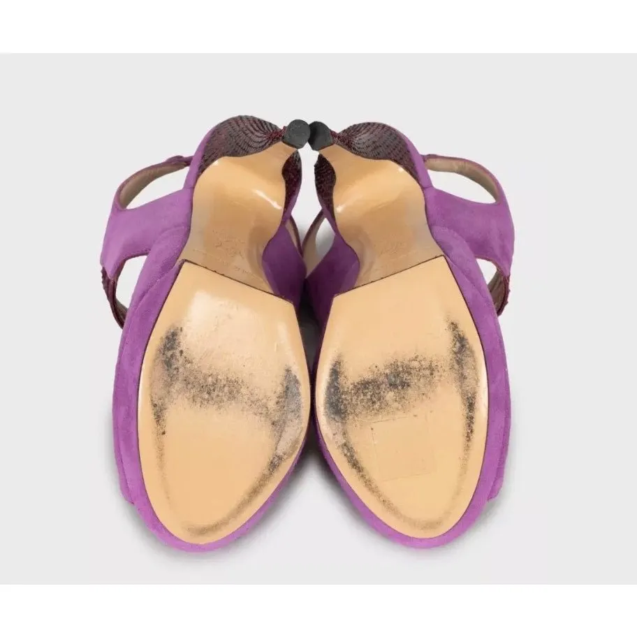 Nicholas Kirkwood Suede & Snakeskin print lambskin Sandals Size 36 Pre-owned MultiColor Suede Good - Box View