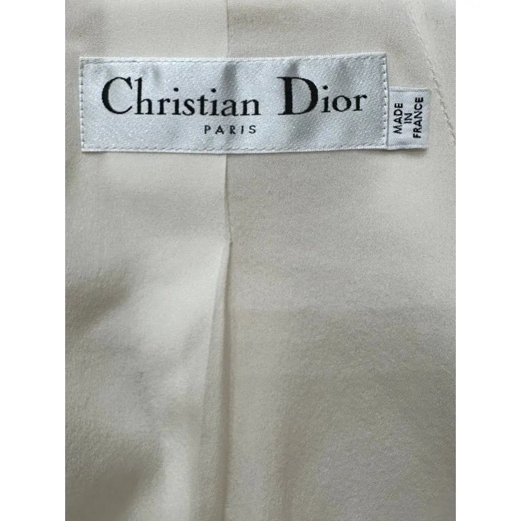 Dior Christian Dior Cream Wool & Silk Vest Dress - Size 38 pre-owned Beige Wool Good - Box View