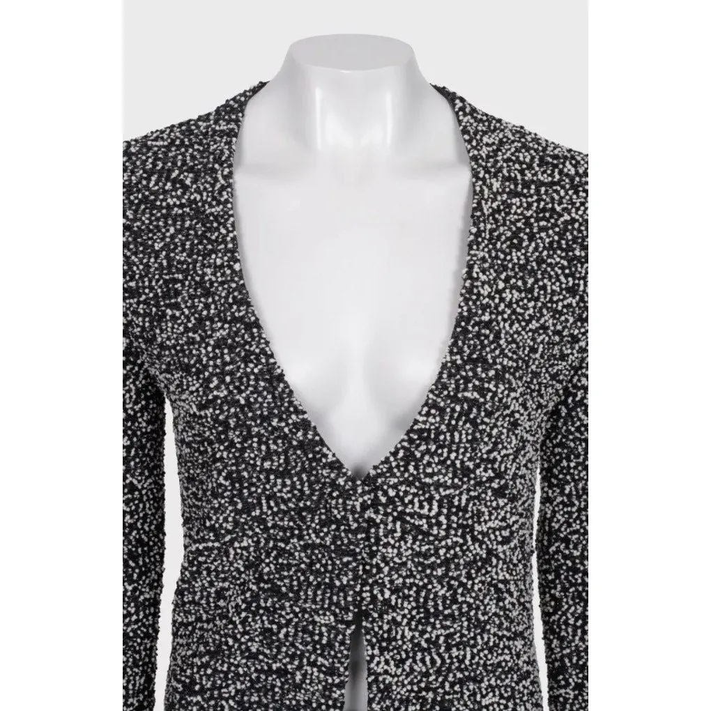 Dior Elegant Christian Dior Black & White Button Cardigan Sz.38 Pre=owned Black Good - Model View