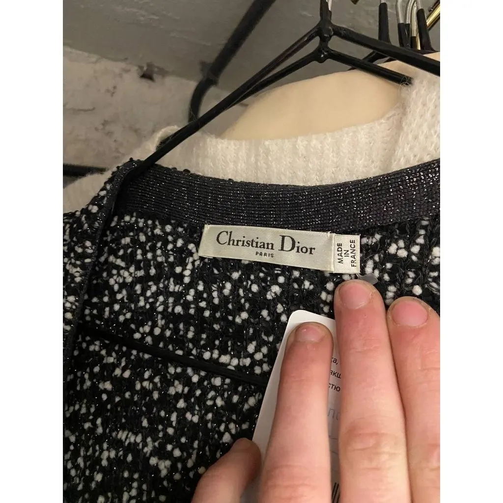Dior Elegant Christian Dior Black & White Button Cardigan Sz.38 Pre=owned Black Good - Box View