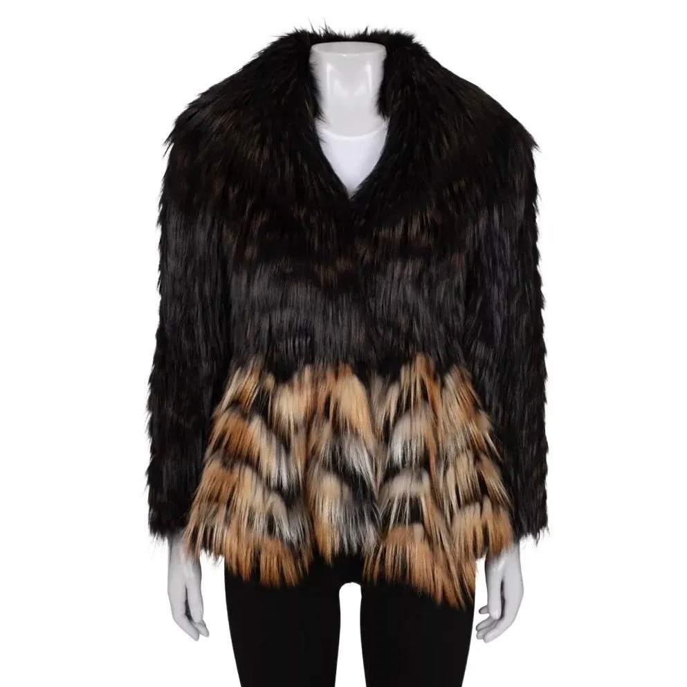 Blumarine Brown Faux Fur Coat Size 40 / S Pre-owned Brown Silk Good - Front View