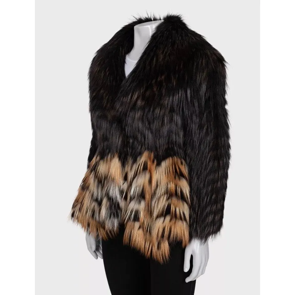 Blumarine Brown Faux Fur Coat Size 40 / S Pre-owned Brown Silk Good - Back View