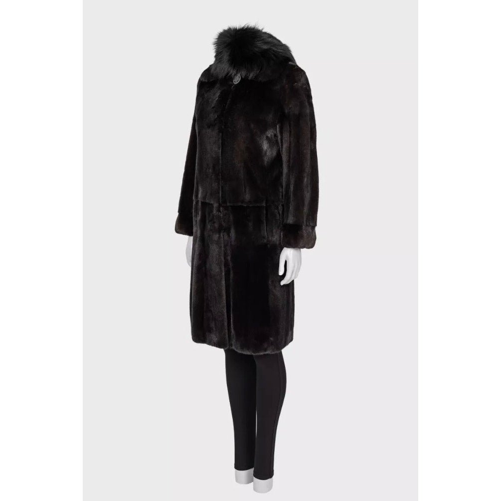 Unsigned Scervino Nylon Coat with Fur - '90s Brown FR 44
