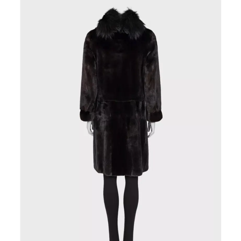 Unsigned Amato Luxurious Brown Coat - Size S/IT 40 pre-owned Brown Good - Inside View