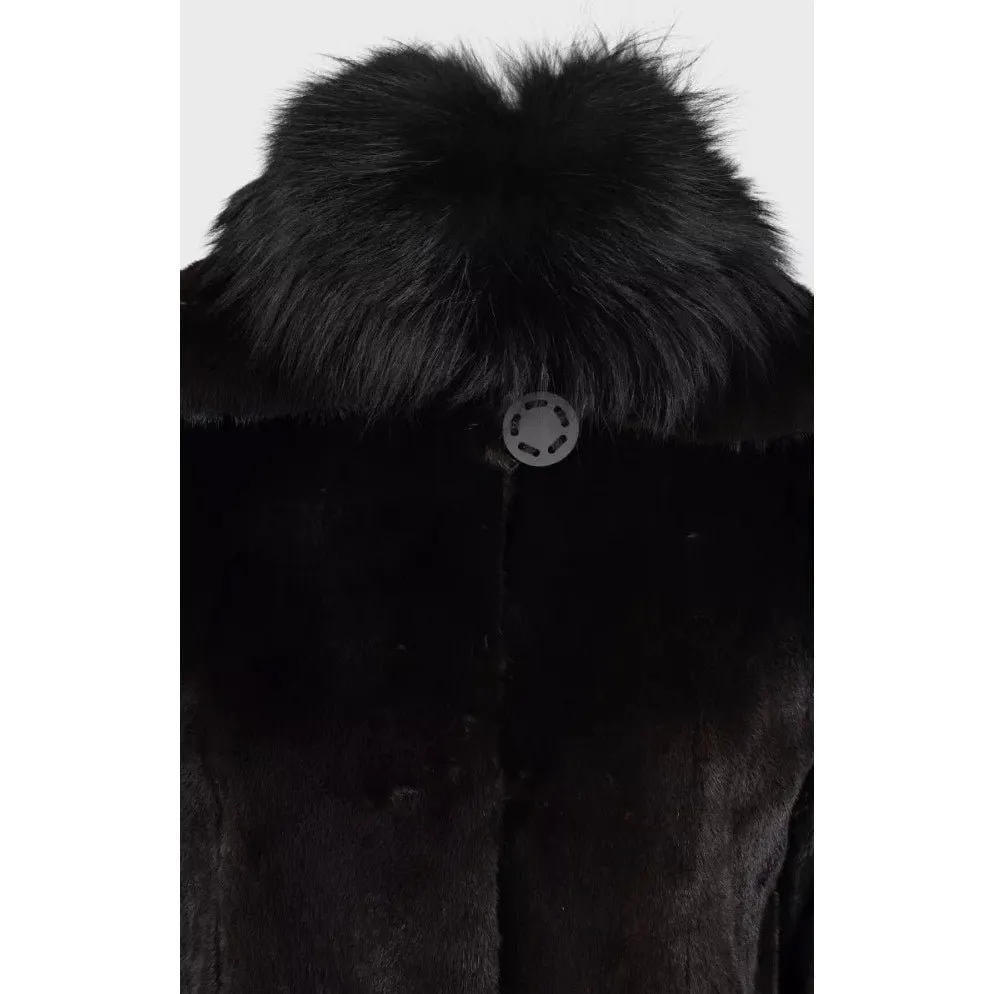 Unsigned Amato Luxurious Brown Coat - Size S/IT 40 pre-owned Brown Good - Model View
