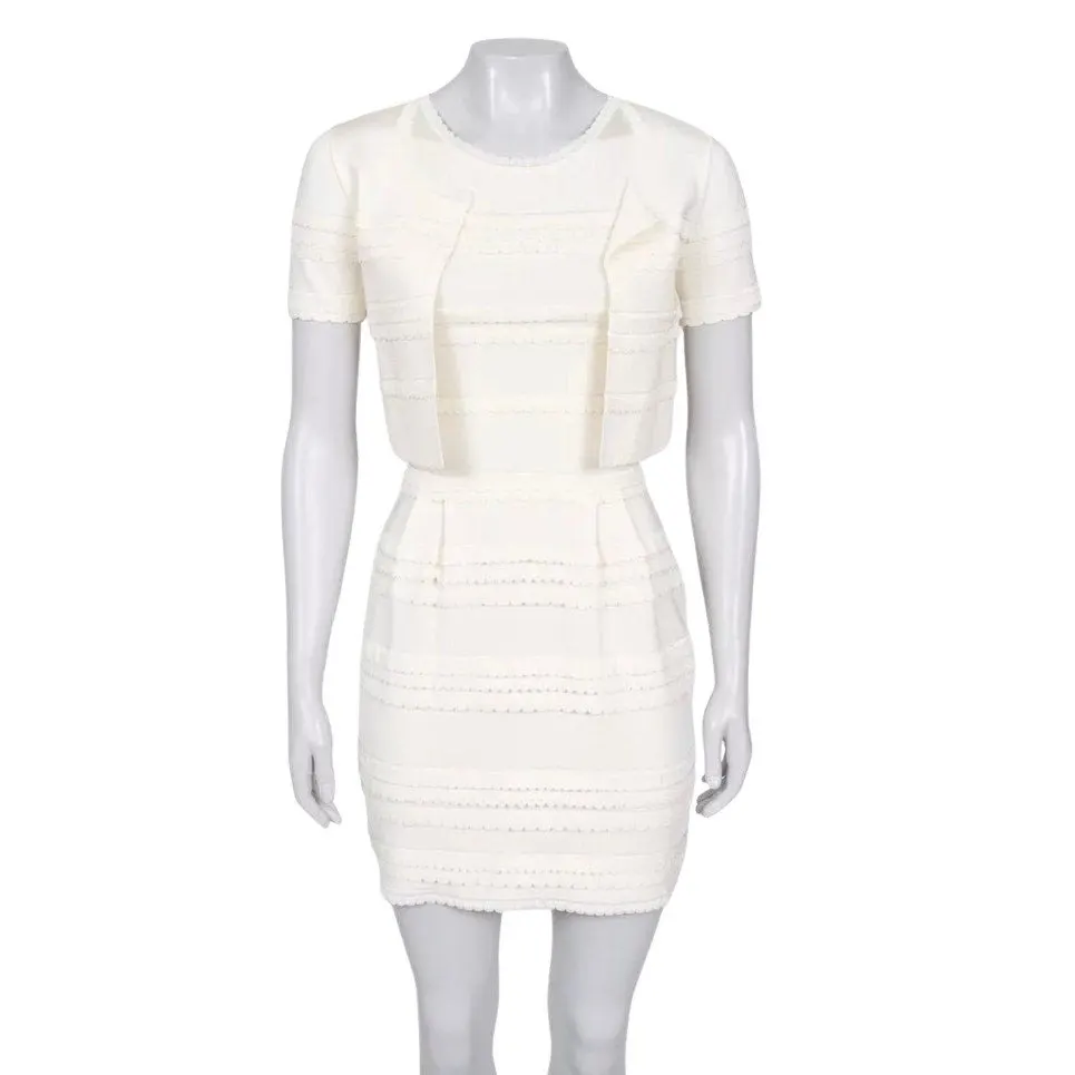 Dior Christian Dior White Dress & Jacket Set - Size S Pre-owned White Good - Front View