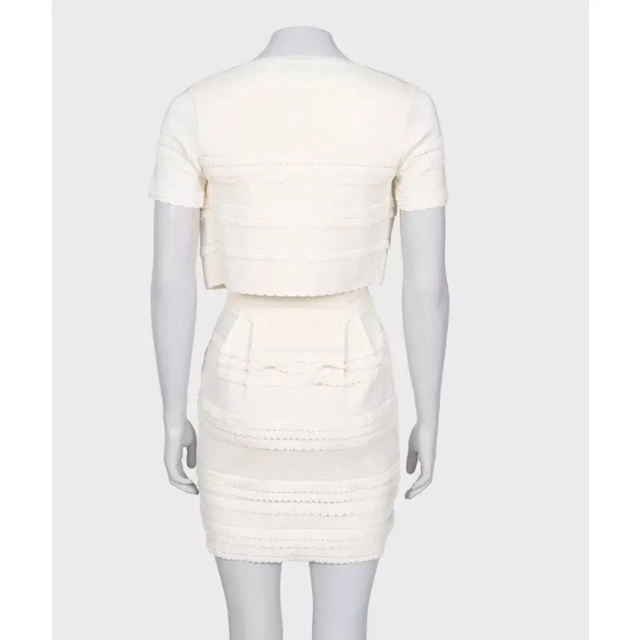 Dior Christian Dior White Dress & Jacket Set - Size S Pre-owned White Good - Inside View