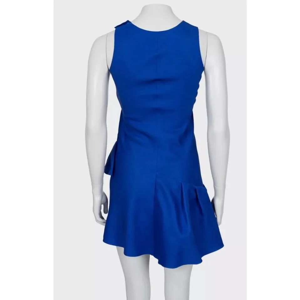 Dior Christian Dior Vintage Blue Silk Blend A-Line Dress Sz.40/S Pre-owned Blue Silk Good - Inside View