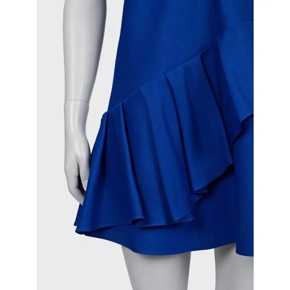 Dior Christian Dior Vintage Blue Silk Blend A-Line Dress Sz.40/S Pre-owned Blue Silk Good - Model View