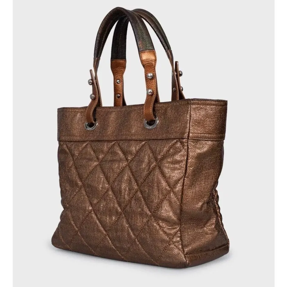 Chanel Paris-Biarritz Handbag Pre-owned Silver Leather Good - Back View